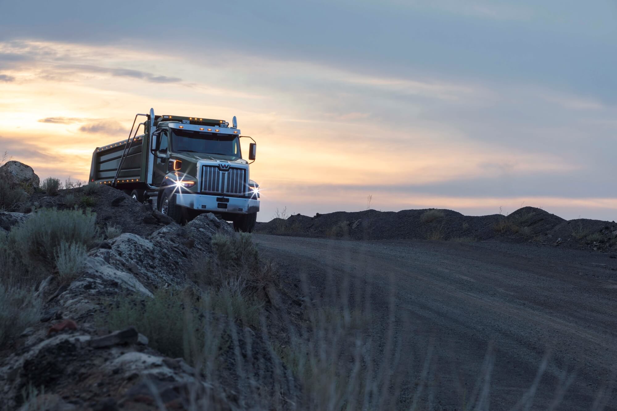 Western Star 49X Green Dump Truck