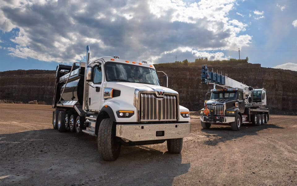 Western Star 49X SB Crane and 47X SF Super Dump Truck